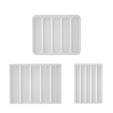 Load image into Gallery viewer, Bookmark Silicone Mold Rectangle Resin Bookmark Epoxy Casting Mould for DIY 5 Cavity Silicone Bookmark Molds Decoration Crafts Accessories