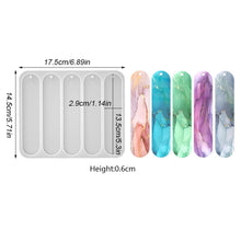Load image into Gallery viewer, Bookmark Silicone Mold Rectangle Resin Bookmark Epoxy Casting Mould for DIY 5 Cavity Silicone Bookmark Molds Decoration Crafts Accessories