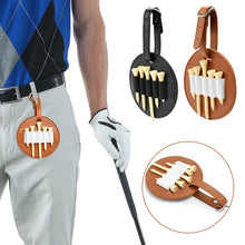 Load image into Gallery viewer, 1PC Golf Tee Double-Sided Insert Bag Outdoor PU Leather Waist Hanging Portable Golf Accessories Storage Packbag
