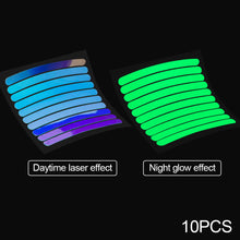 Load image into Gallery viewer, Mountain Bike Rainbow Cool Highlight Reflective Stickers Balance Bike Motorcycle Noctilucence Safety Warning Stickers Bicycle Tire Ornaments