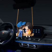 Load image into Gallery viewer, Car Rearview Mirror Swing Pendant Cute Couple on Swing Moon Interior Romantic Couple Accessories Ornament Gift