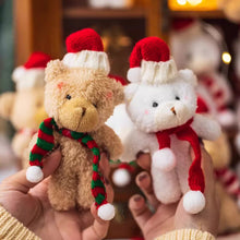 Load image into Gallery viewer, Plush Christmas Scarf Bear Gift Box Decoration Couple Bear Doll 15cm Xmas Stuffed Bear Toys Gifts Bouquet Decoration Bear Toys
