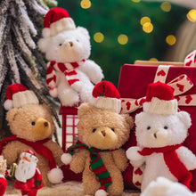 Load image into Gallery viewer, Plush Christmas Scarf Bear Gift Box Decoration Couple Bear Doll 15cm Xmas Stuffed Bear Toys Gifts Bouquet Decoration Bear Toys