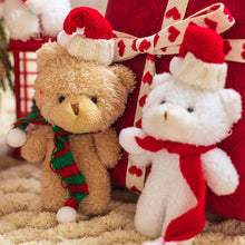 Load image into Gallery viewer, Plush Christmas Scarf Bear Gift Box Decoration Couple Bear Doll 15cm Xmas Stuffed Bear Toys Gifts Bouquet Decoration Bear Toys