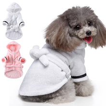 Load image into Gallery viewer, Pet Dog Cat Bathrobe Drying Coat Clothes Thickened Absorbent Dog Hooded Towel Puppy Shower Gown Pet Nightwear Accessories