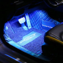 Load image into Gallery viewer, 4Pcs/Set 12V 5V USB LED Car Interior Atmosphere Backlight Ambient Mood Foot Light With Cigarette USB Lighter Decorative APP Remote Control Lamp Auto Accessories