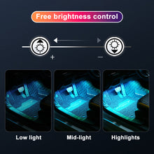 Load image into Gallery viewer, 4Pcs/Set 12V 5V USB LED Car Interior Atmosphere Backlight Ambient Mood Foot Light With Cigarette USB Lighter Decorative APP Remote Control Lamp Auto Accessories