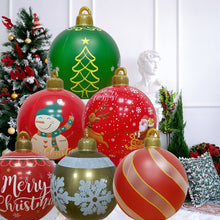 Load image into Gallery viewer, 60cm Large PVC Christmas Tree Decor Inflatable Ball Ornaments Xmas Ball With Light Decoration for Outdoor Yard Lawn Porch