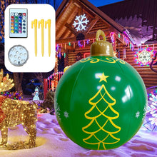 Load image into Gallery viewer, 60cm Large PVC Christmas Tree Decor Inflatable Ball Ornaments Xmas Ball With Light Decoration for Outdoor Yard Lawn Porch