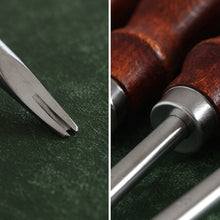Load image into Gallery viewer, Leather Edge Beveler Skiving Beveling Knife Cutting Hand Craft Tool with Beech Handle Edge Cutting Leather Craft DIY Tool