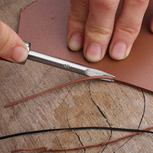 Load image into Gallery viewer, Leather Edge Beveler Skiving Beveling Knife Cutting Hand Craft Tool with Beech Handle Edge Cutting Leather Craft DIY Tool
