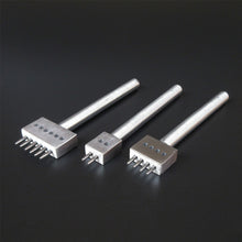 Load image into Gallery viewer, 4/5/6/8mm Spacing Punch Tool Metal Leather Chisel Hole Punch Stitching Tool Diamond Pricking Iron DIY Leather Craft Tools