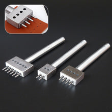 Load image into Gallery viewer, 4/5/6/8mm Spacing Punch Tool Metal Leather Chisel Hole Punch Stitching Tool Diamond Pricking Iron DIY Leather Craft Tools