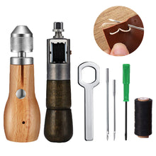 Load image into Gallery viewer, DIY Leather Sewing Awl Kit Waxed Thread Hand Sewing Tools Leather Craft Edge Stitching Belt Strips Shoemaker Canvas Repair Tools