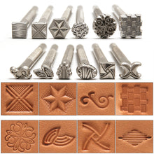 Load image into Gallery viewer, Leather Stamping Kit Metal Punch Tool Pottery Stamps DIY Clay Ceramics Stamp Wax Leather Craft Punch Stamps