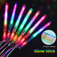 Load image into Gallery viewer, 1PC Colorful LED Transparent Flash Stick Large Fluorescent Stick Concert Wedding Party Supplies Glow Stick 21CM