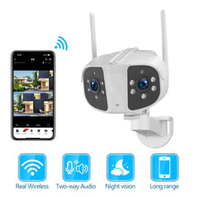 Load image into Gallery viewer, 8MP 4K HD Wifi IP Camera Outdoor Dual Lens 180° Wide Angle Security Cam 6MP Panoramic CCTV Video Surveillance AI Human Detection
