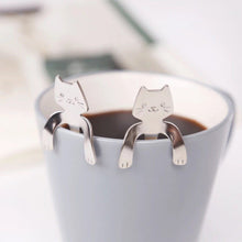 Load image into Gallery viewer, Stainless Steel Coffee Spoon Lovely Cute Cat Shape Teaspoon Dessert Snack Scoop Ice Cream Mini Spoons Tableware Kitchen Tools