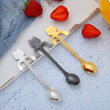 Load image into Gallery viewer, Stainless Steel Coffee Spoon Lovely Cute Cat Shape Teaspoon Dessert Snack Scoop Ice Cream Mini Spoons Tableware Kitchen Tools