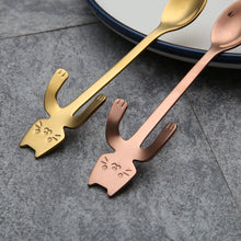 Load image into Gallery viewer, Stainless Steel Coffee Spoon Lovely Cute Cat Shape Teaspoon Dessert Snack Scoop Ice Cream Mini Spoons Tableware Kitchen Tools