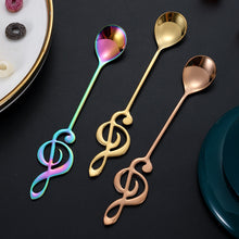 Load image into Gallery viewer, Stainless Steel Musical Notes Coffee Spoon Tea Stirring Spoon Tea Desserts Sugar Spoon Tableware Kitchen Tools Sugar Spoon