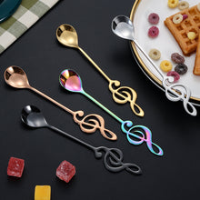Load image into Gallery viewer, Stainless Steel Musical Notes Coffee Spoon Tea Stirring Spoon Tea Desserts Sugar Spoon Tableware Kitchen Tools Sugar Spoon