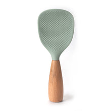 Load image into Gallery viewer, 1Pc Silicone Wooden Handle Rice Spoon High Temperature Resistant Non Stick Rice Spoon Lisheng Rice Spoon Kitchen Accessories