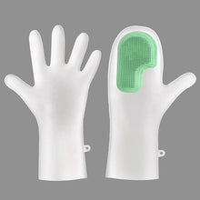 Load image into Gallery viewer, 1Pair Dishwashing Cleaning Gloves Magic Silicone Rubber Dish Washing Waterproof and Anti slip Gloves Kitchen Cleaning Brush Clean Tool