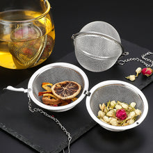 Load image into Gallery viewer, 304 Stainless Steel Tea Ball Round Tea leak Seasoning Ball Pot Soup Filter Bag Marinating Ball Tea Strainer Tea Set Accessories