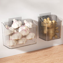 Load image into Gallery viewer, 1Pc Food Storage Box Kitchen Garlic Ginger Scallion Transparent Storage Containers Wall Mounted Storage Household Organizer