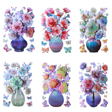 Load image into Gallery viewer, Creative 3D Stereo Stickers Simulation Flower Vase Self-adhesive Wall Sticker Aesthetic Romantic Flower Decoration Sticker for Home Room Door Fridge Sticker