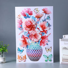 Load image into Gallery viewer, Creative 3D Stereo Stickers Simulation Flower Vase Self-adhesive Wall Sticker Aesthetic Romantic Flower Decoration Sticker for Home Room Door Fridge Sticker