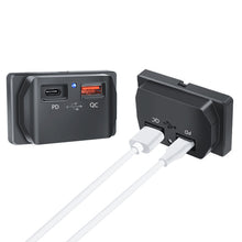 Load image into Gallery viewer, Car QC 3.0 USB PD Type C Fast Charger Socket 12V-24V with Switch LED Light Power Outlet Quick Charge for Motorcycle RV Boa