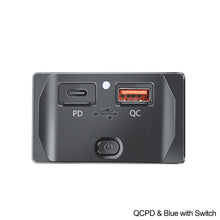 Load image into Gallery viewer, Car QC 3.0 USB PD Type C Fast Charger Socket 12V-24V with Switch LED Light Power Outlet Quick Charge for Motorcycle RV Boa