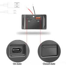 Load image into Gallery viewer, Car QC 3.0 USB PD Type C Fast Charger Socket 12V-24V with Switch LED Light Power Outlet Quick Charge for Motorcycle RV Boa