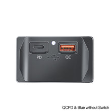 Load image into Gallery viewer, Car QC 3.0 USB PD Type C Fast Charger Socket 12V-24V with Switch LED Light Power Outlet Quick Charge for Motorcycle RV Boa
