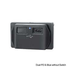 Load image into Gallery viewer, Car QC 3.0 USB PD Type C Fast Charger Socket 12V-24V with Switch LED Light Power Outlet Quick Charge for Motorcycle RV Boa