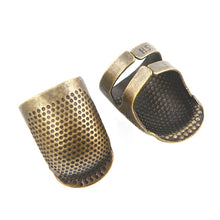 Load image into Gallery viewer, Retro Thimble Metal Finger Protector Sewing Needlework Craft Embroidery Antislip Ring Finger Cover DIY Sewing Accessories