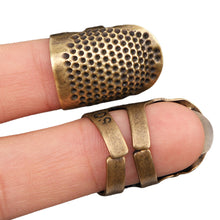 Load image into Gallery viewer, Retro Thimble Metal Finger Protector Sewing Needlework Craft Embroidery Antislip Ring Finger Cover DIY Sewing Accessories