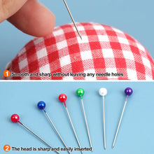Load image into Gallery viewer, 100Pcs Round Head Sewing Pins Ball Head Positioning Pins DIY Handmade Clothing Marking Needles Dressmaking Jewelry Deco Sewing Accessories