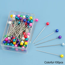Load image into Gallery viewer, 100Pcs Round Head Sewing Pins Ball Head Positioning Pins DIY Handmade Clothing Marking Needles Dressmaking Jewelry Deco Sewing Accessories