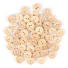 Load image into Gallery viewer, 50pcs 15mm/20mm/25mm Wooden Buttons Heart Printing Sewing Buttons Knitting Sweater Buttons Kids Clothes Decor Replacement Buttons Sewing Accessories