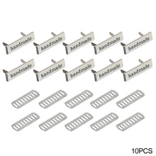 Load image into Gallery viewer, 10pcs Metal Handmade Label Rectangle Zinc Alloy Hand Made Letters Label DIY Bag Hat Crochet Clothes Sewing Accessories