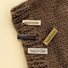 Load image into Gallery viewer, 10pcs Metal Handmade Label Rectangle Zinc Alloy Hand Made Letters Label DIY Bag Hat Crochet Clothes Sewing Accessories
