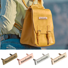 Load image into Gallery viewer, 10pcs Metal Handmade Label Rectangle Zinc Alloy Hand Made Letters Label DIY Bag Hat Crochet Clothes Sewing Accessories