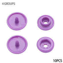 Load image into Gallery viewer, 10sets Round Snaps Buttons Bib T5 Plastic Press Button Fastener Snap Raincoat Snap Clothes Accessories DIY Crafts Sewing Accessories