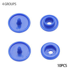 Load image into Gallery viewer, 10sets Round Snaps Buttons Bib T5 Plastic Press Button Fastener Snap Raincoat Snap Clothes Accessories DIY Crafts Sewing Accessories