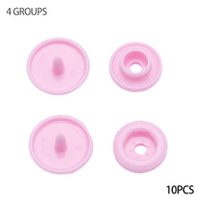 Load image into Gallery viewer, 10sets Round Snaps Buttons Bib T5 Plastic Press Button Fastener Snap Raincoat Snap Clothes Accessories DIY Crafts Sewing Accessories