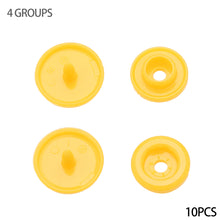 Load image into Gallery viewer, 10sets Round Snaps Buttons Bib T5 Plastic Press Button Fastener Snap Raincoat Snap Clothes Accessories DIY Crafts Sewing Accessories