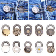 Load image into Gallery viewer, 5pcs Metal Button Extender for Pants Jeans Free Sewing Adjustable Retractable Waist Extenders Button Waistband Expander